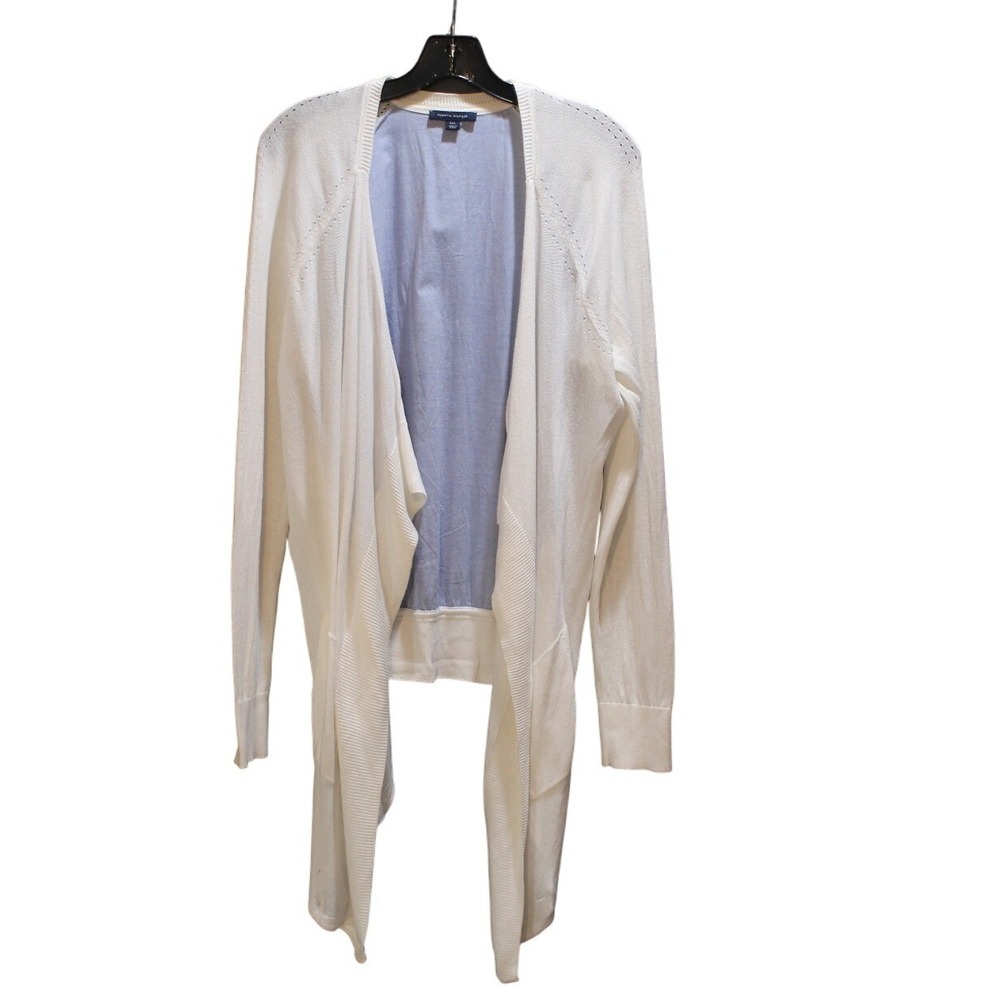 Tommy Hilfiger Cream White Drape Cardigan Large